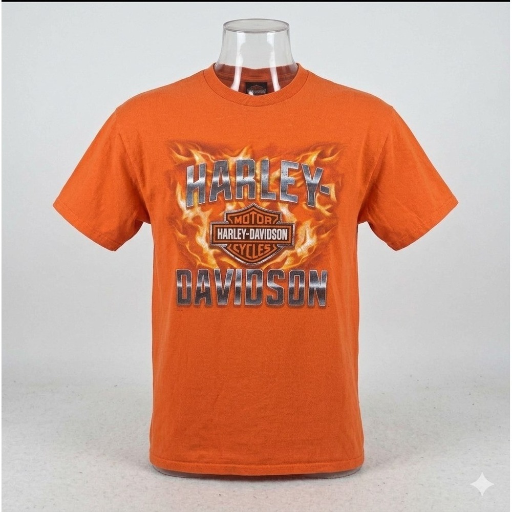 Harley-Davidson VF Imagewear Men's Orange Short Sleeve Logo T-Shirt.‎ Size L